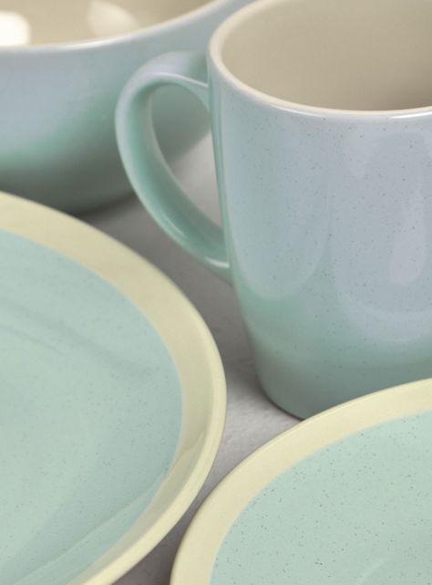 Set Vajilla 24 Piezas Granito Aqua Cerámica-3