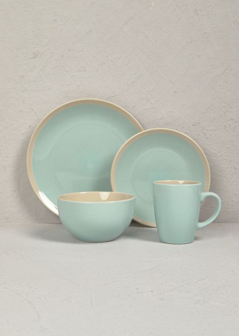 Set Vajilla 24 Piezas Granito Aqua Cerámica-0