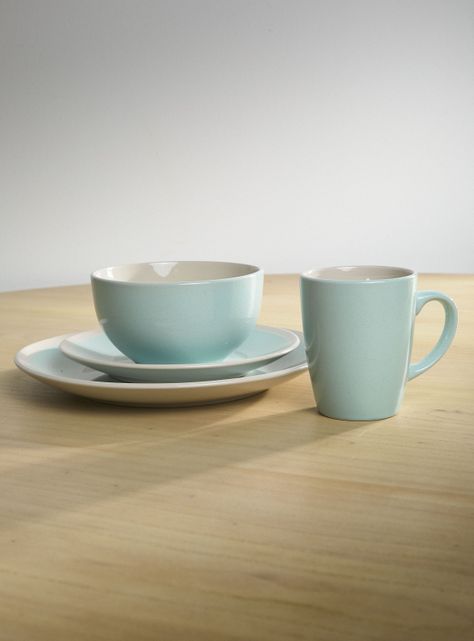 Set Vajilla 24 Piezas Granito Aqua Cerámica-1