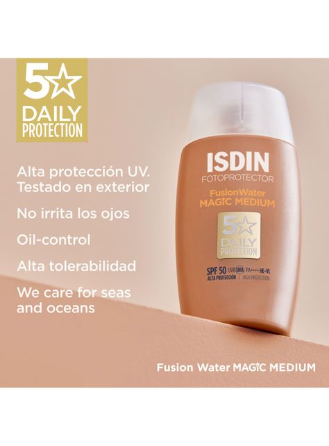 Set ISDIN Fotoprotector Fusion Water Magic Color Medium SPF50 50 ml + Protector Labial SPF50-2