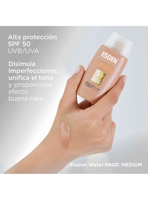 Set ISDIN Fotoprotector Fusion Water Magic Color Medium SPF50 50 ml + Protector Labial SPF50-1