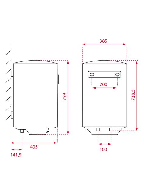 Termo Eléctrico Mural 1500W 50 Litros EWH50-1