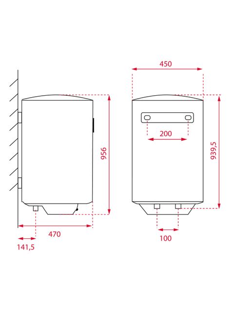 Termo Eléctrico Mural 1500W 100 Litros EWH100-1