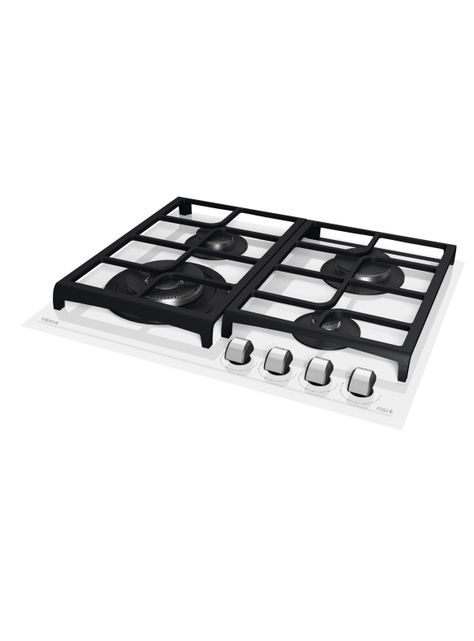 Cocina Cristal Gas GZC 64320 XBB WH Blanco-1