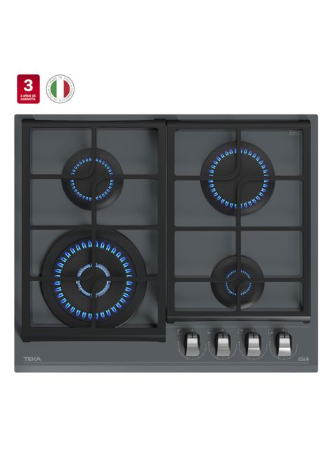 Cocina Cristal Gas GZC 64320 XBB ST Gris-2