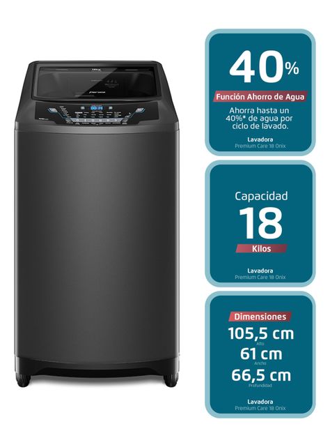 Lavadora Carga Superior 18 Kg Premium Care 18 Onix-2