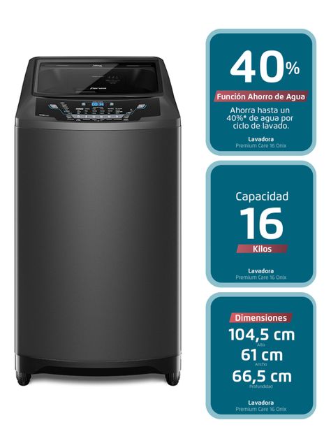 Lavadora Carga Superior 16 Kg Premium Care 16 Onix-2
