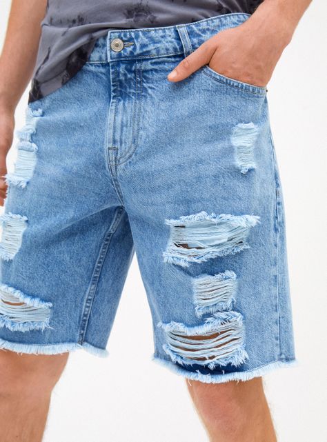 Bermuda Full Roturas Denim Cropped-2
