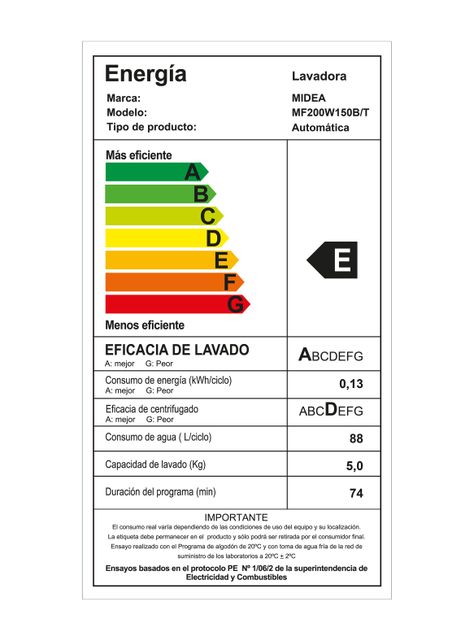 Lavadora Carga Frontal 15 Kg MF200W150B/T-7