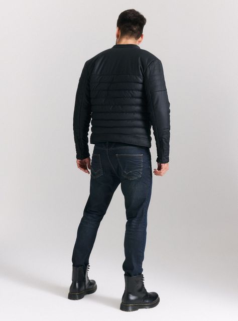 Chaqueta Acolchada Cuero Ecológico Engomado-5
