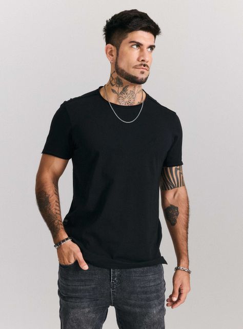 Polera Parche Tela Deshilachada Bordado Espalda-0