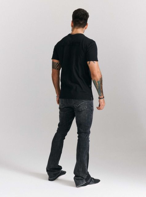Polera Parche Tela Deshilachada Bordado Espalda-5