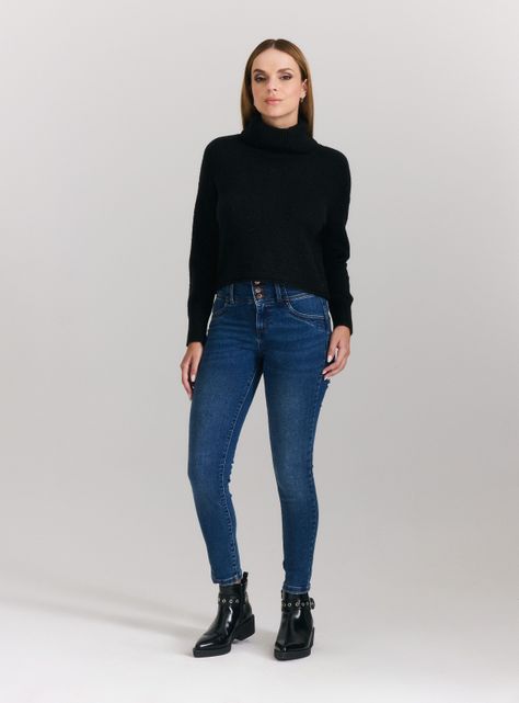 Sweater Crop Cuello Alto con Lurex-4