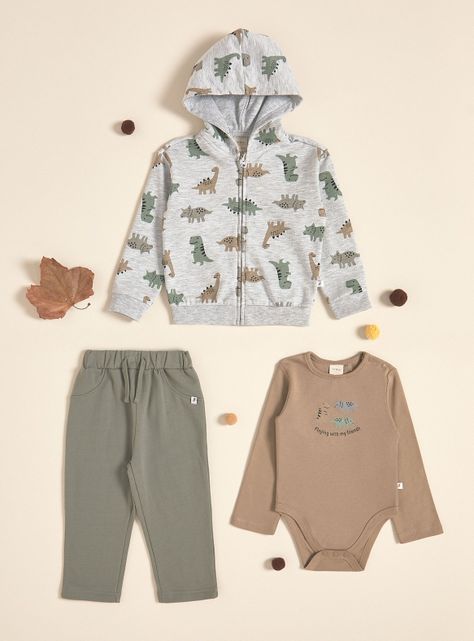 Conjunto de 3 Piezas; Polerón, Body y Jogger-0