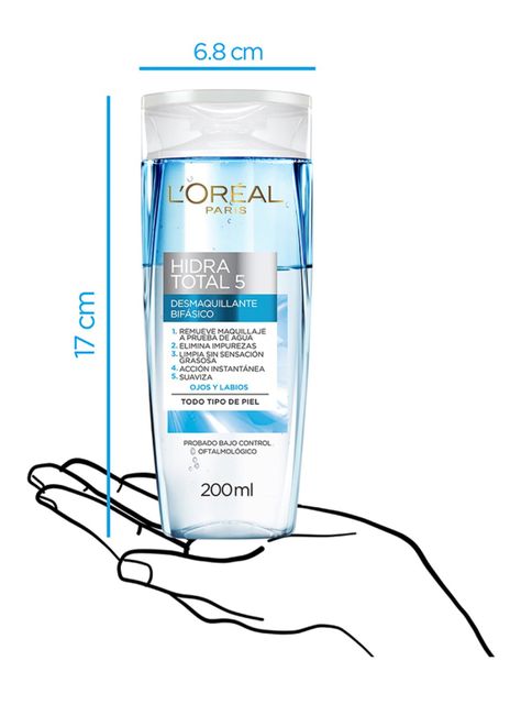Desmaquillante Dermo Expertise L'Oréal Paris Bifásico Hidra Total 5 200 ml-3