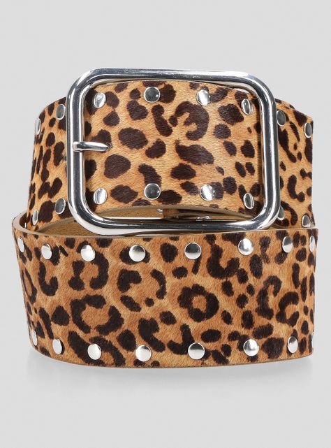 Cinturón Animal Print Tachas Cuero-0