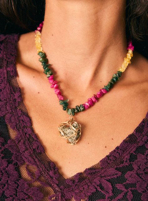 Collar Piedras Naturales Color-1