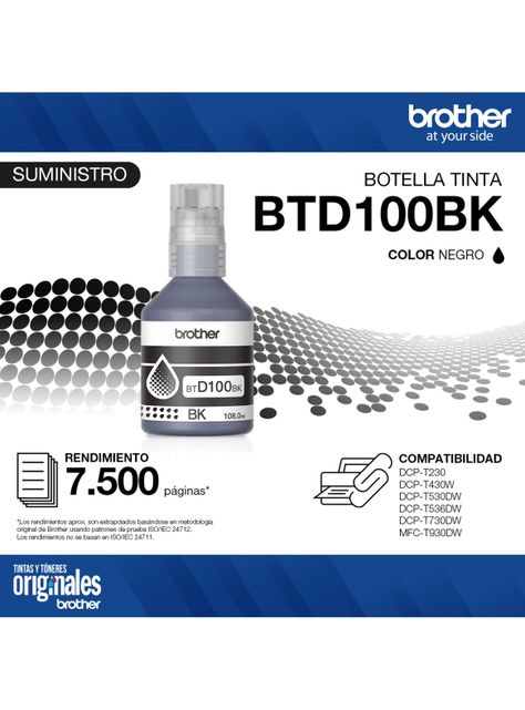 Botella de Tinta BTD100BK Negra-4