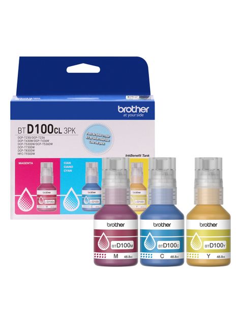 Pack 3 Botellas de Tinta BTD100CL Color-0