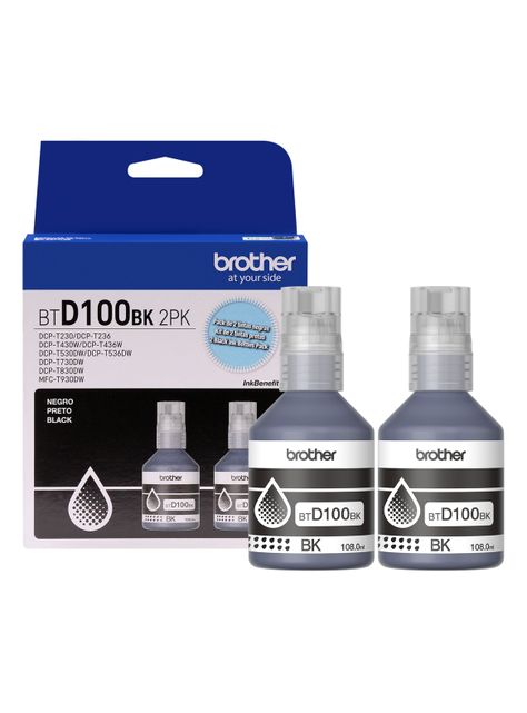 Pack 2 Botellas de Tinta BTD100BK Negro-0