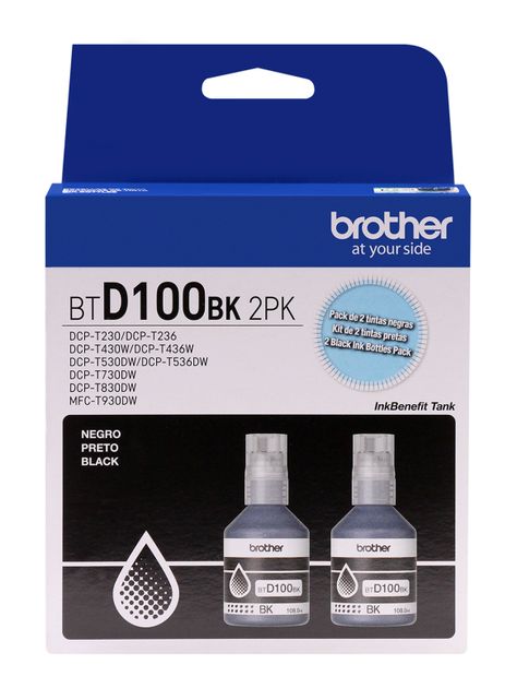 Pack 2 Botellas de Tinta BTD100BK Negro-1