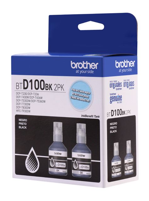 Pack 2 Botellas de Tinta BTD100BK Negro-3