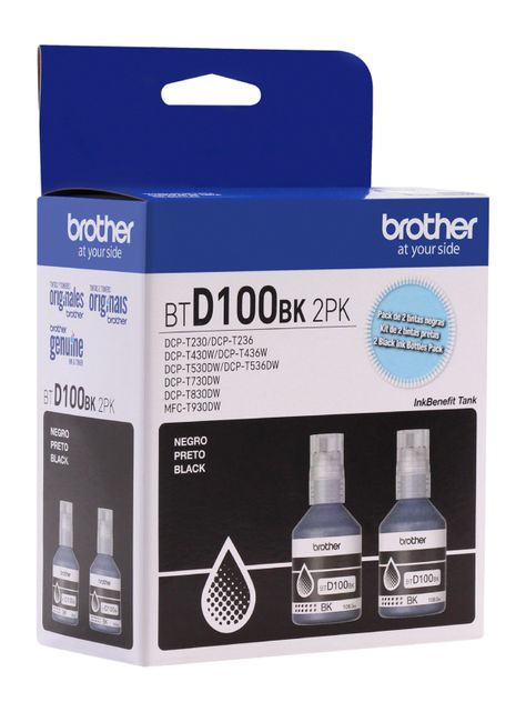 Pack 2 Botellas de Tinta BTD100BK Negro-2