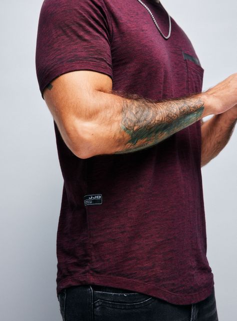 Polera Long Fit Tela Desgastada con Bolsillo-3