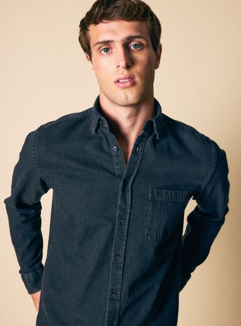 Camisa Manga Larga Denim Gris-2
