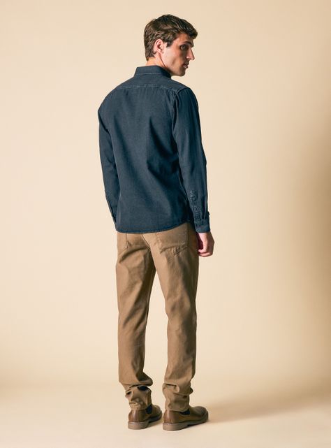 Camisa Manga Larga Denim Gris-5