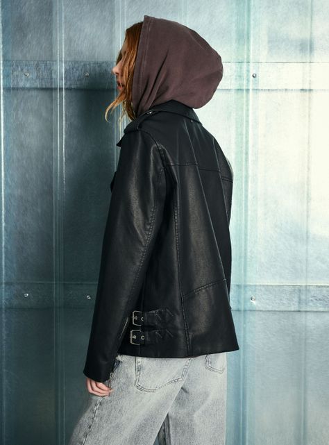 Chaqueta Biker Cuero Sintético-1