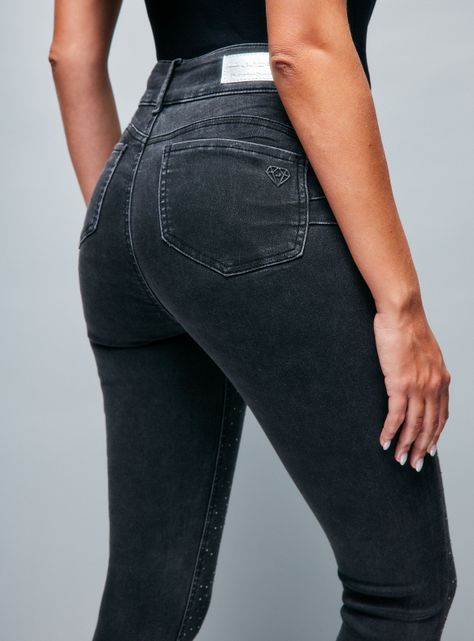 Jeans 2 Botones Delantero Full Strass-3