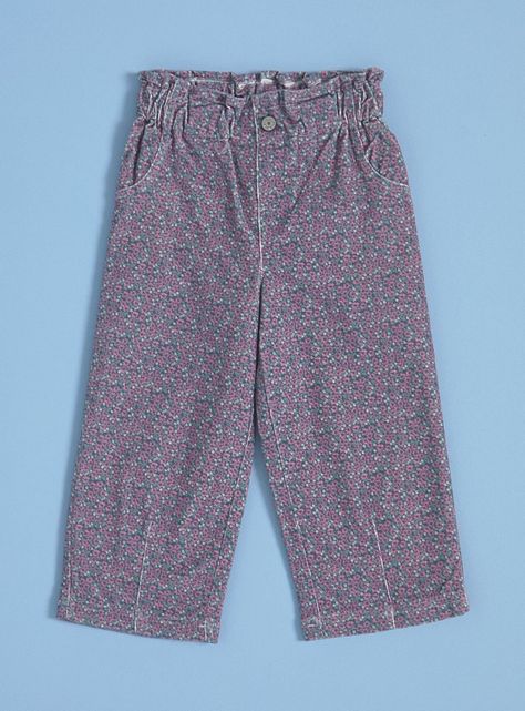 Pantalón Cotelé Estampado Flores-0