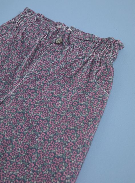 Pantalón Cotelé Estampado Flores-2