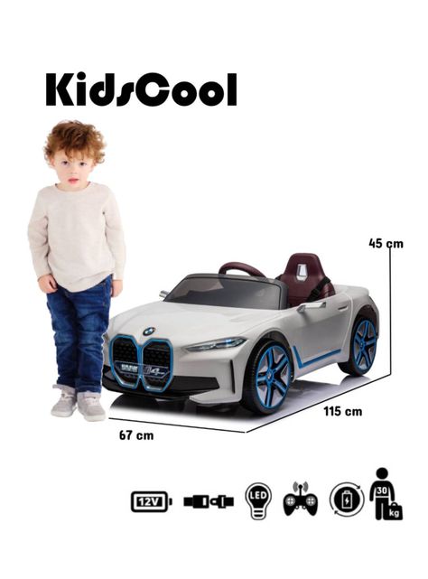 Auto Batería BMW I4 Blanco 12V-1