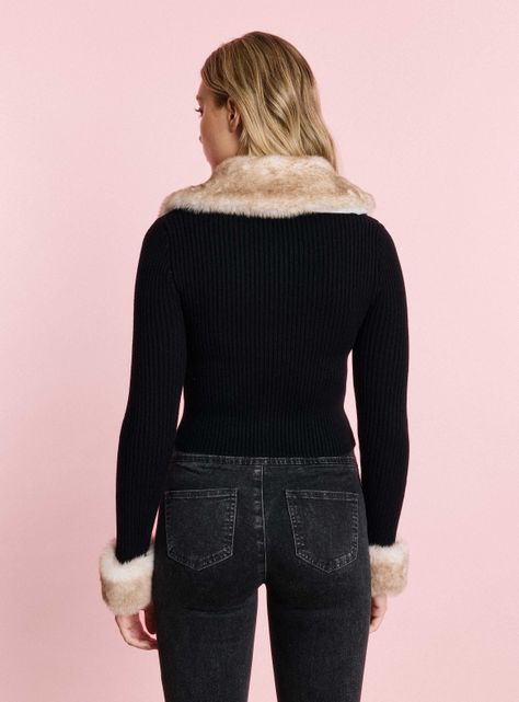 Sweater Cuello y Puños con Peluche-1