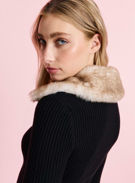 Sweater Cuello y Puños con Peluche-3