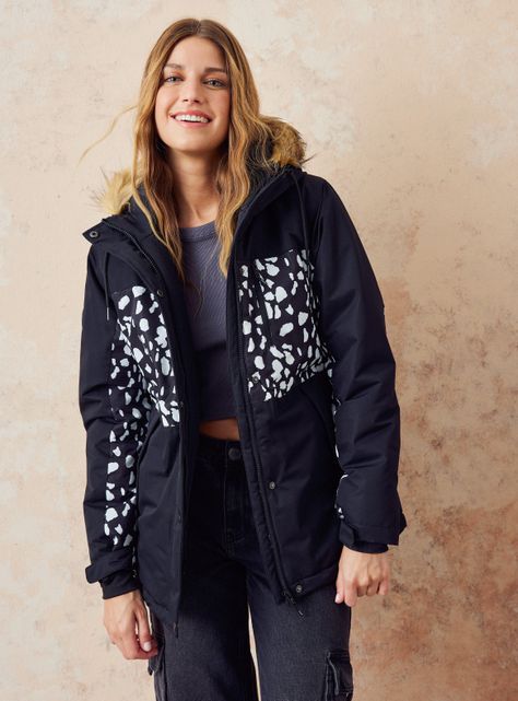 Parka con Cierre y Gorro con Pelo-0