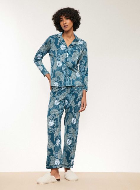 Pijama Camisero Full Print Tacto Peach-4