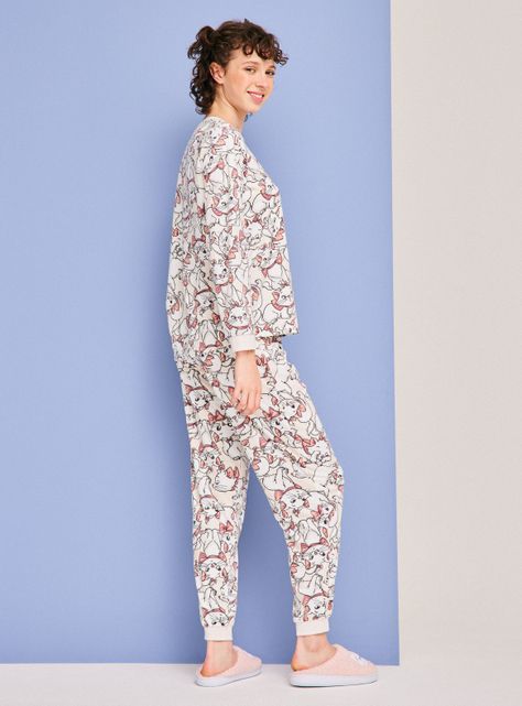 Pijama Velour Full Print Disney Marie-5