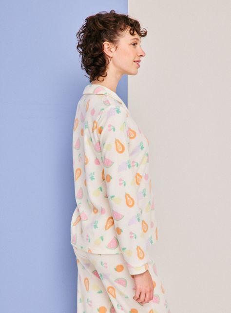 Pijama Camisero Full Print Polar-1