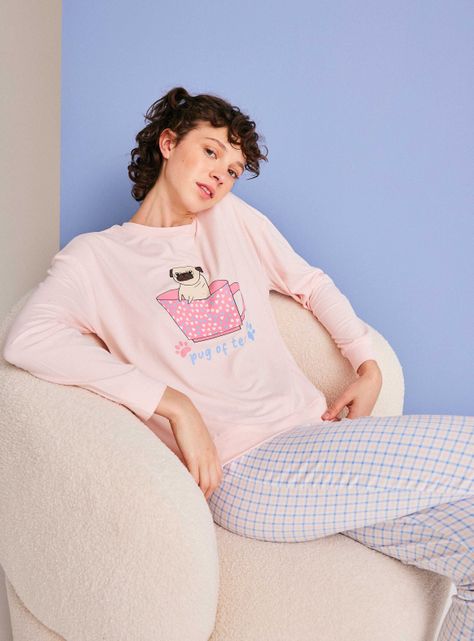 Polera Pijama Manga Larga Print Central Ármalo-0
