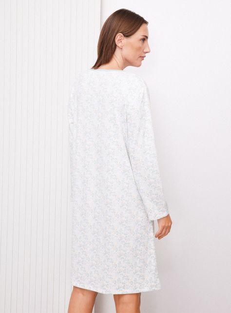 Camisa de Dormir Cuello Redondo Full Print Tacto Peach-1