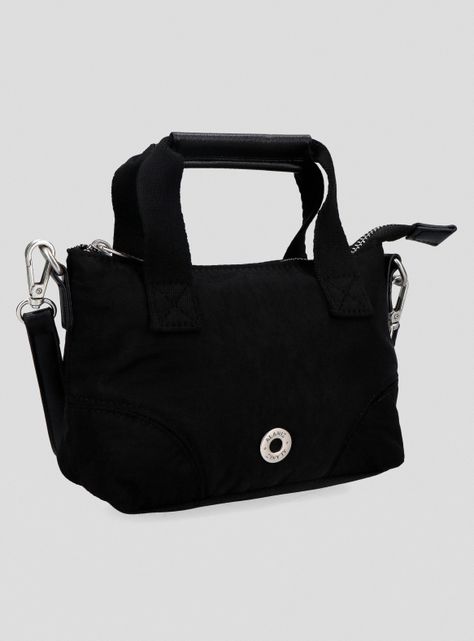 Cartera Crossbody Textil con Asas Efecto Cuero-1