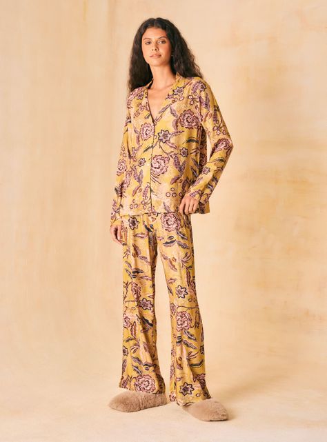 Pijama Tipo Camisero Full Estampado Flores-4