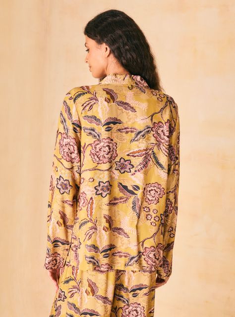 Pijama Tipo Camisero Full Estampado Flores-1