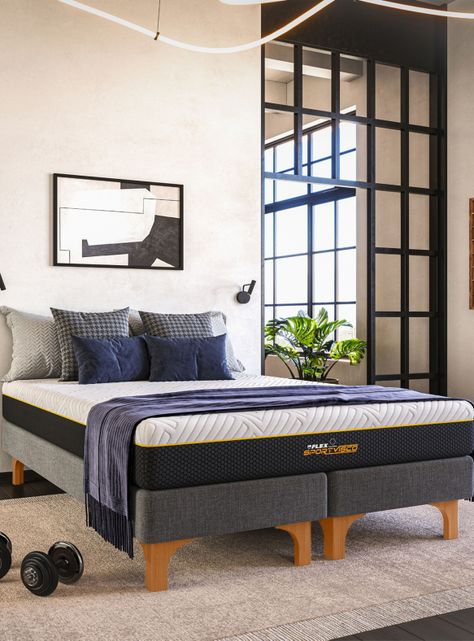 Cama Europea Sport Visco King + Respaldo Modern + Veladores Rover-5