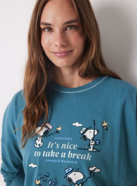 Pijama Largo Algodón Estampado Snoopy-2