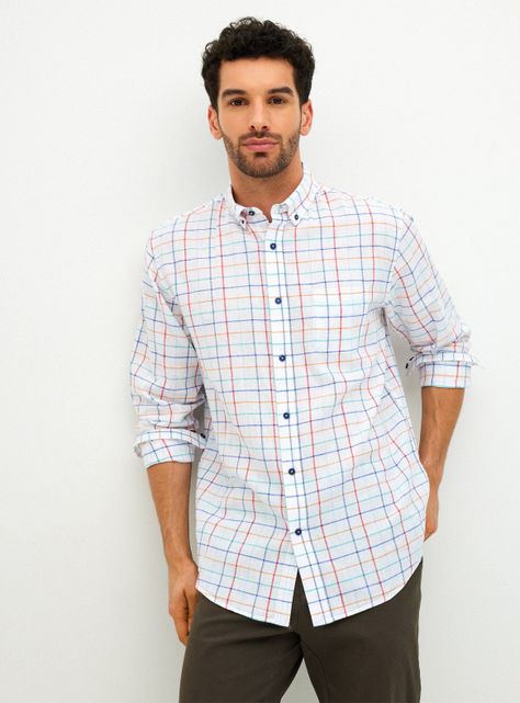 Camisa Algdón Lino Cuadros-0