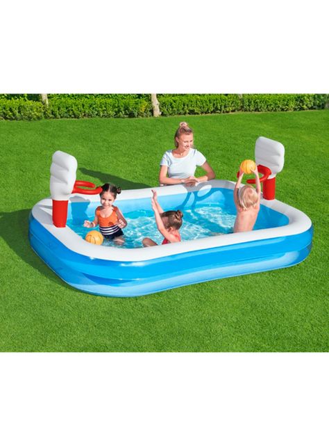 Piscina Inflable Basketball + 2 Pelotas 251 x 168 x 102 cm-0